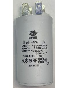 Конденсатор пусковой JYUL 8mf 450v с клеммами