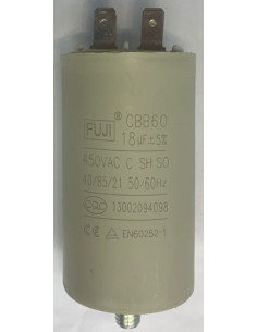 Конденсатор пусковой Fuji 18mf 450v клеммы + болт