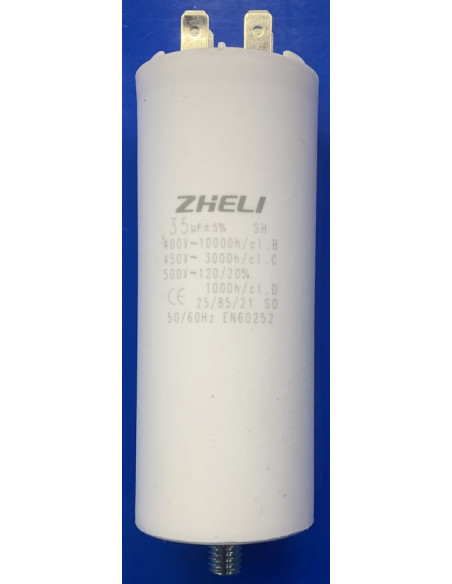 Конденсатор пусковой Zheli 35mf 450v клеммы